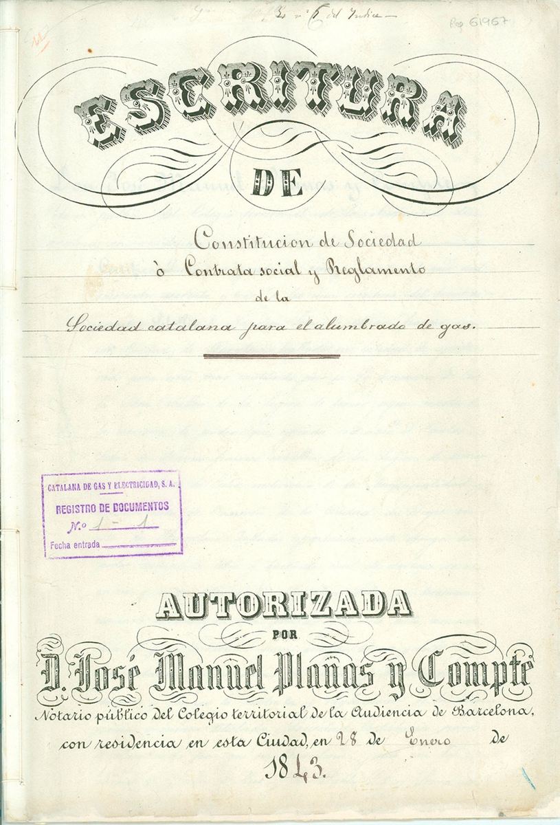 Escritura de constitución 1843